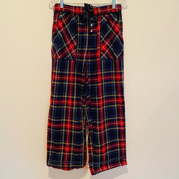 Aerie Plaid Cotton Flannel Red Navy Loungewear Pajama Pants Sleepwear Small NEW - Picture 2 of 10